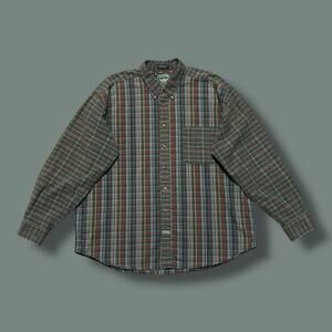 Vintage Dockers Shirt Plaid Button Down Long Sleeve Patchwork 80s 90s Baggy XL